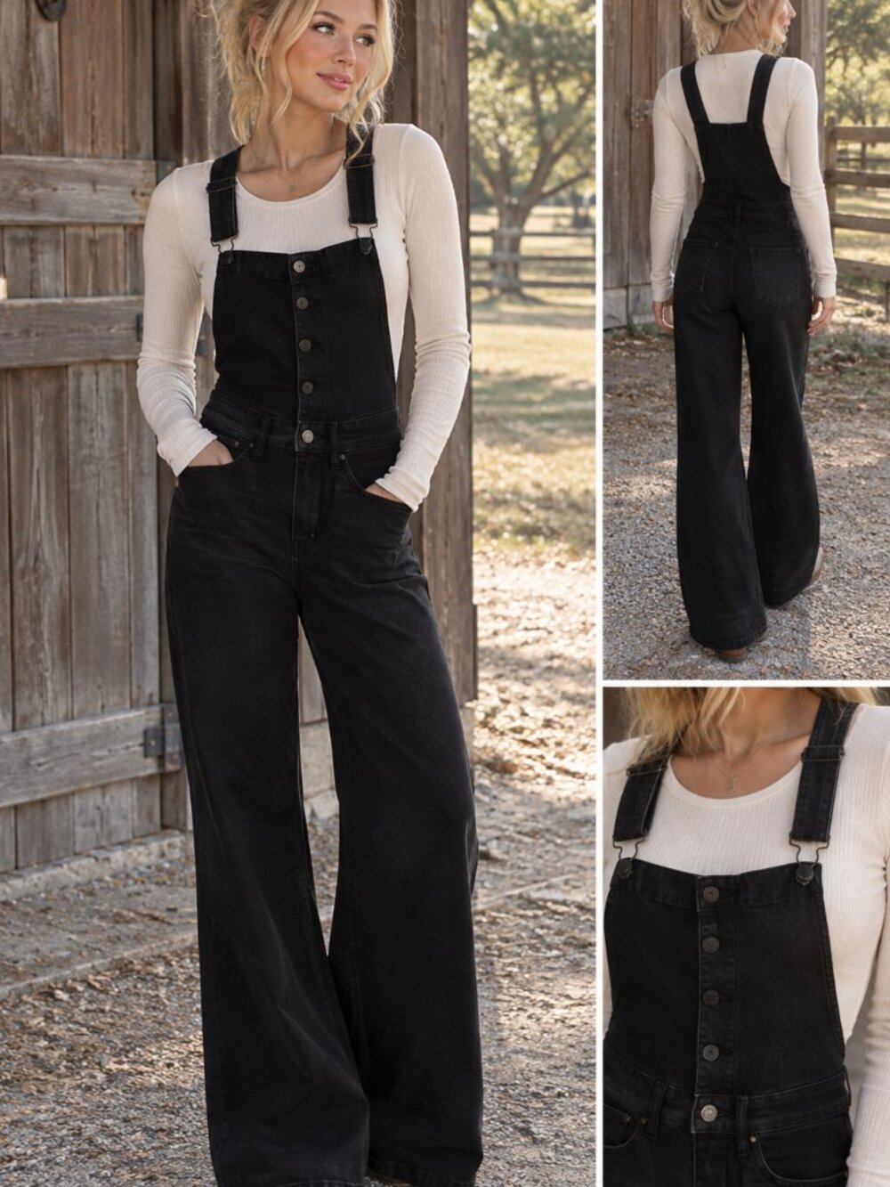Judy Blue High Waist "Control Top" Retro Flare Overalls Boho Western S
